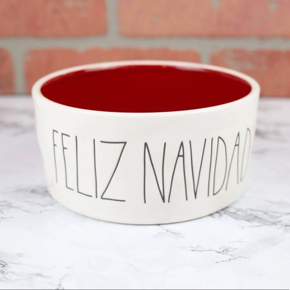Rae Dunn Feliz Navidad Dog Bowl